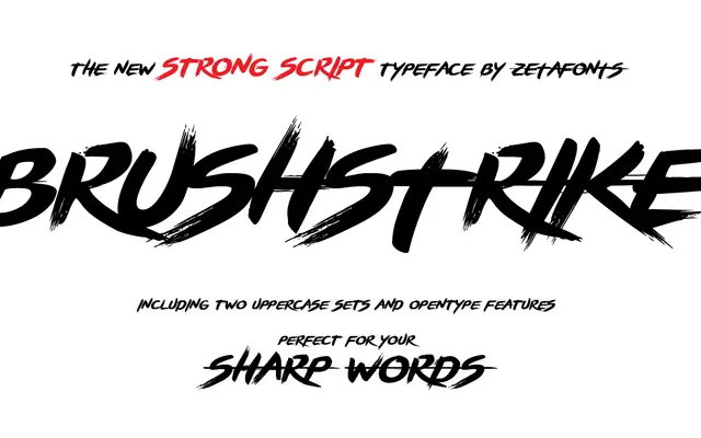 Brushstrike specimen from Zetafonts