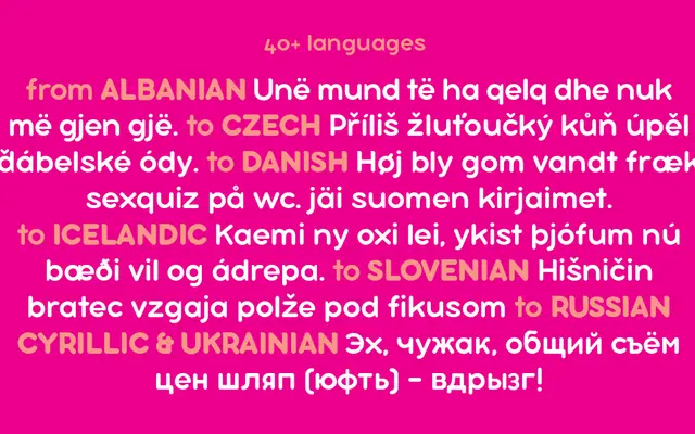 Bubbleboddy Neue specimen from Zetafonts