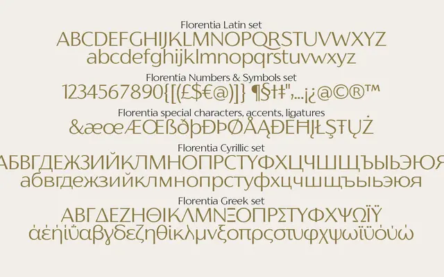 Florentia specimen from Zetafonts