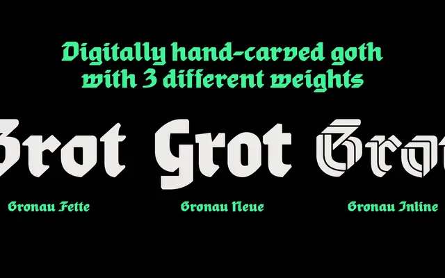 Gronau specimen from Zetafonts