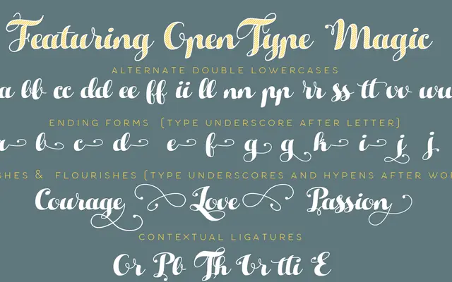 Hello Script specimen from Zetafonts
