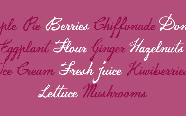 Jamscript specimen from Zetafonts