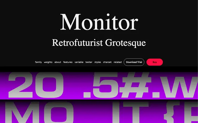 Monitor specimen from Zetafonts