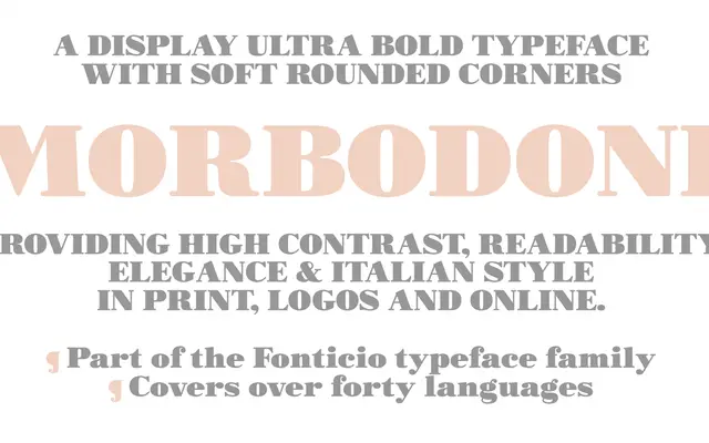 Morbodoni specimen from Zetafonts