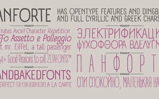 Panforte specimen from Zetafonts