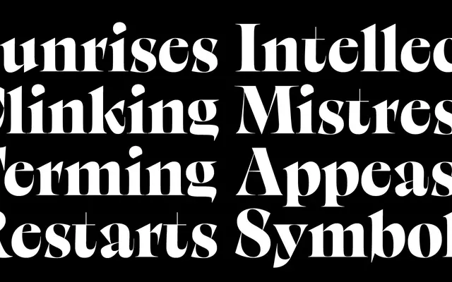 Visconte specimen from Zetafonts